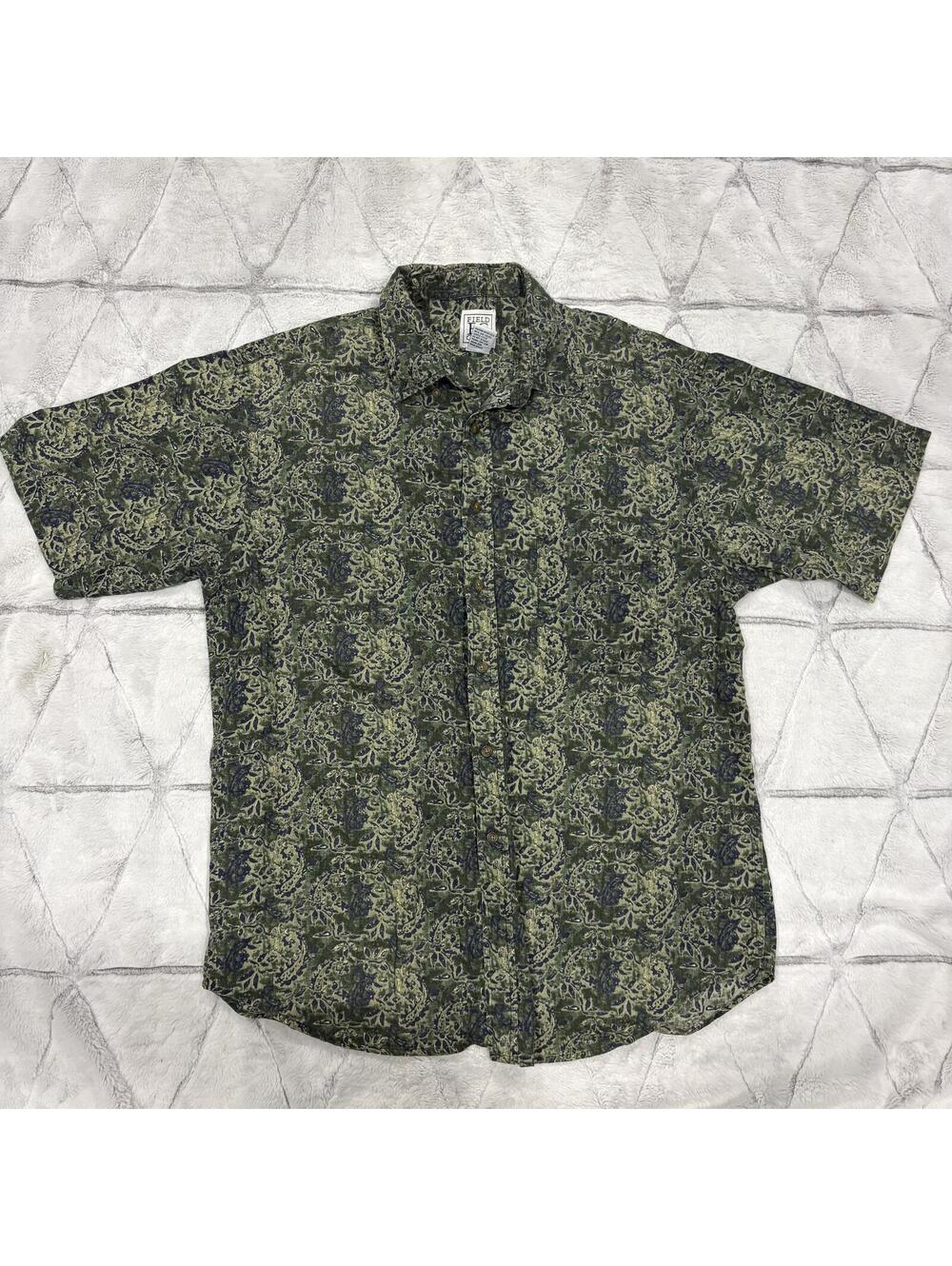 Field Gear Beach Men's Medium Linen Cotton Short Sleeve Casual Button-Up Shirt